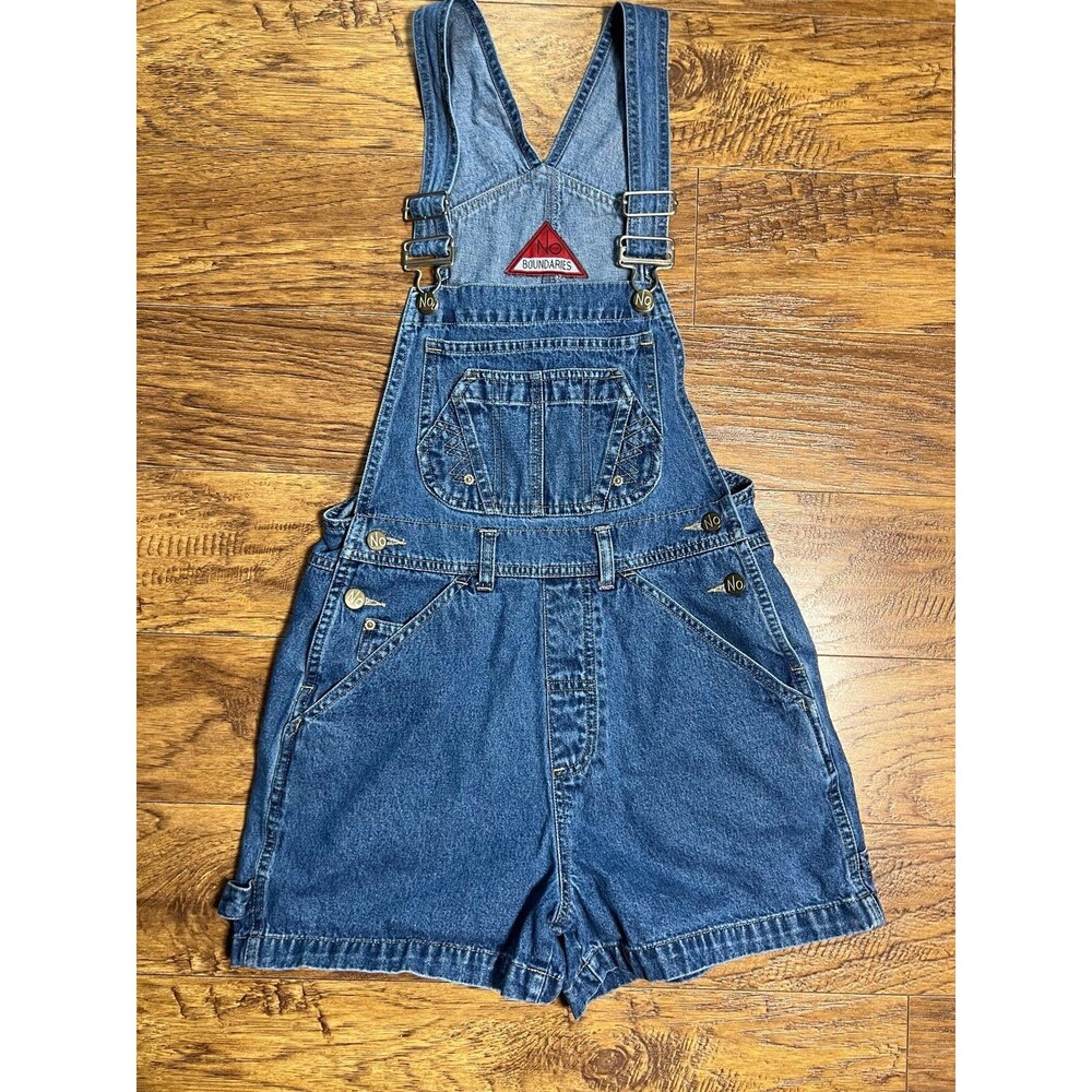 No Boundaries 90s Overall Denim Shortall Women’s Small Boho Festival Vintage Y2K